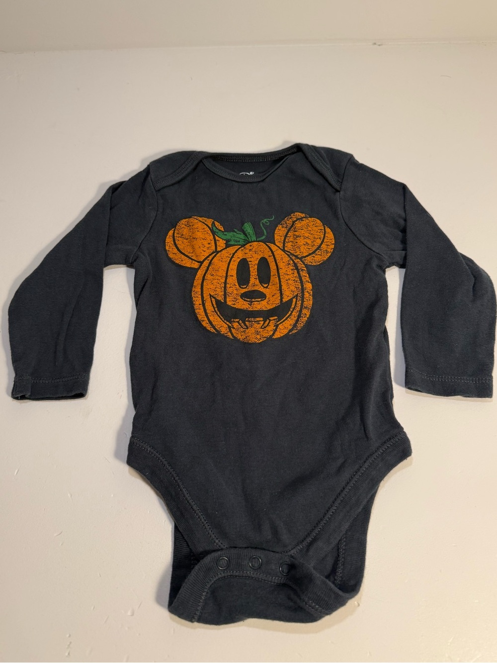 Disney Baby Mickey Pumpkin Halloween Long Sleeve Onesie – 6–12 Months
